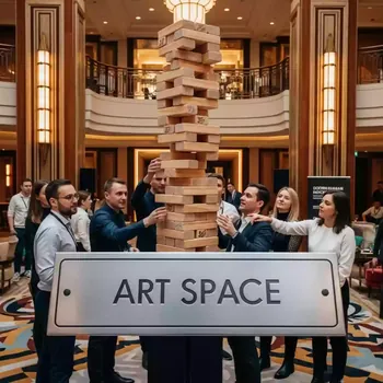 Аренда Напольной Дженги в отеле «Богатырь» для тимбилдинга — ART SPACE