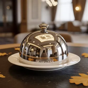 Аренда Масленка с крышкой APS фарфор сталь D 90 мм H 70 мм в City Park Hotel Sochi — ART SPACE