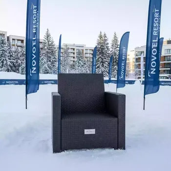 Аренда Кресло Ялта темно коричневое пластик под искусственный ротанг в Novotel Resort — ART SPACE