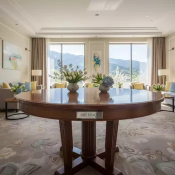 Аренда Стол коричневый d 120 см Sochi Marriott Krasnaya Polyana — ART SPACE