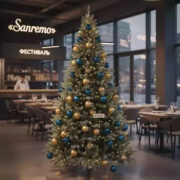 Аренда Елка декоративная литая 210 см в ресторане «Sanremo» — ART SPACE