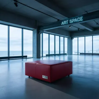 Аренда Пуф красный Cube на пляже «Мандарин» — ART SPACE
