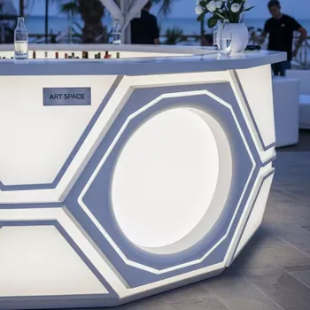 Аренда Стойка барная Hexagon Ring White в пляжном комплексе VinoGrad — ART SPACE