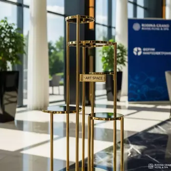 Аренда Подставка декоративная 4 ярусная золотая в Rodina Grand Hotel & SPA — ART SPACE
