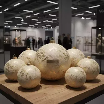 Аренда Набор елочных шаров Winter Glade папье маше в VK Stadium Sirius — ART SPACE