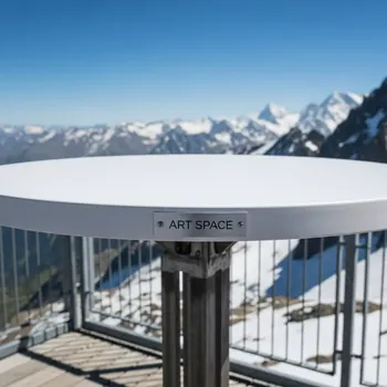 Аренда Стол Crystal White 2042WT d 70 см на площадке Rosa Peak (2320м) — ART SPACE