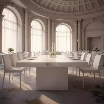 Аренда Стол Лидер 1 1200х600 белый без отбойников ПВХ в Mercure Сочи Центр — ART SPACE
