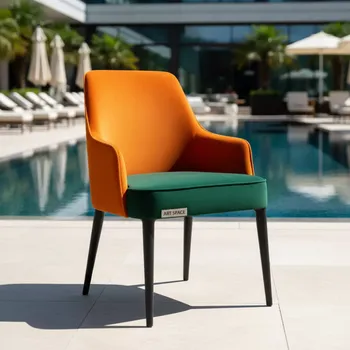 Аренда Стул Тони шенилл Ontario band jaffa orange спинка кант шенилл Niagara green сидение в Rodina Grand Hotel & SPA — ART SPACE