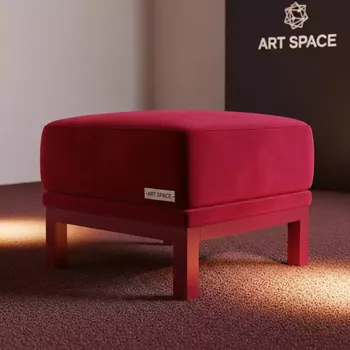 Аренда Пуф малый бархатный красный Норман в Маринс Парк Отеле — ART SPACE