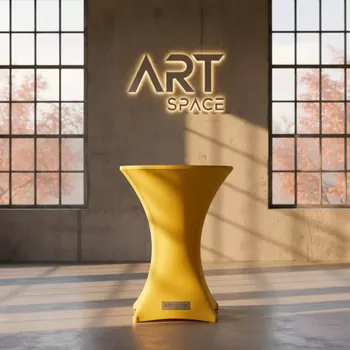 Аренда Скатерть стрейч D 78 для коктейльного стола желтая в Novotel Resort — ART SPACE