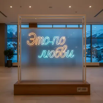 Аренда Вывески неоновые "Это по любви" в Sochi Marriott Krasnaya Polyana — ART SPACE