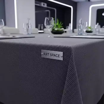 Аренда Скатерть прямоугольная габардиновая Rondo темно серая в Karat Resort — ART SPACE