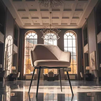 Аренда Стул Роза вельвет бежево серый ножки черные в Rixos Krasnaya Polyana — ART SPACE