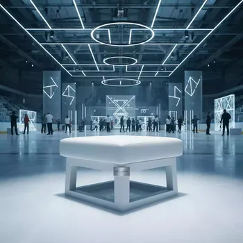 Аренда Пуф Геометрия белый в ледовой арене «Шайба» — ART SPACE