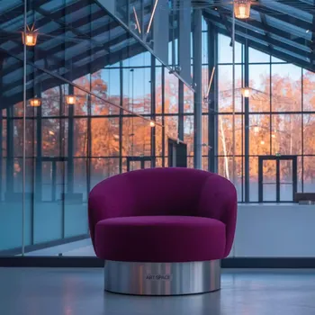 Аренда Кресло пурпурное Velvet pouf в Ледовом дворце «Айсберг» — ART SPACE