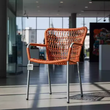 Аренда Стул плетеный MIL CH 001 RAL7035 Mua mel orange H gray в ОКЦ «Галактика» — ART SPACE