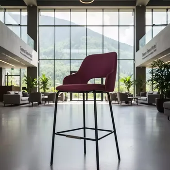 Аренда Барный стул Гардур велюр бордовый в Green Flow Hotel — ART SPACE