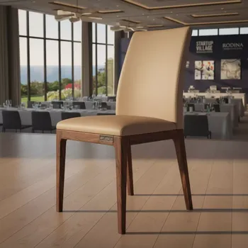 Аренда Стул Topas экокожа Luxa almond бежевый старинный орех в Rodina Grand Hotel & SPA — ART SPACE