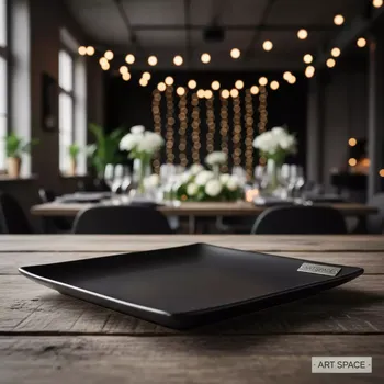 Аренда Тарелка прямоугольная Black London 340х195 мм в Mantera Supreme — ART SPACE