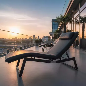 Аренда Кресло шезлонг складное Fiesta Soft Leather металлическое в Boutique Hotel PORTUM 1905 — ART SPACE