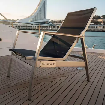 Аренда Шезлонг лежак Грация MC 3039GA Silver Black на VIP теплоходе (Морпорт Сочи) — ART SPACE