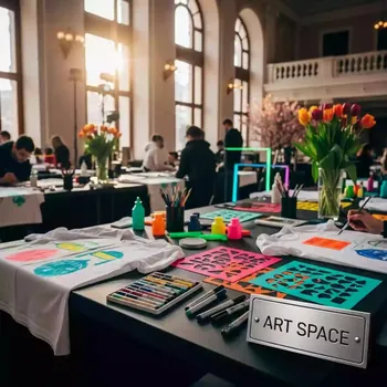 Аренда Мастер класс роспись футболок в Зимнем театре — ART SPACE