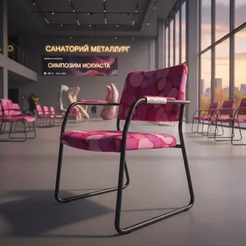 Аренда Стул Хит с подлокотниками каркас черный муар с принтом Bubble Gum в санатории «Металлург» — ART SPACE
