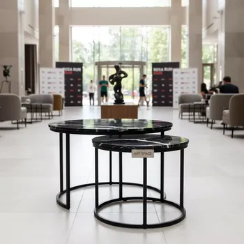 Аренда Комплект Frost 2 журнальных стола черный мрамор черные в City Park Hotel Sochi — ART SPACE