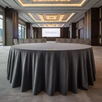 Аренда Скатерть круглая бархатная графитовая Альт № 408 в Sochi Marriott Krasnaya Polyana — ART SPACE