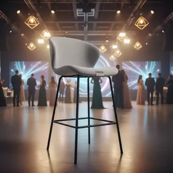 Аренда Стул полубарный букле светло серый Ханнингем в Alpha Sirius — ART SPACE