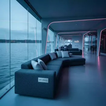 Аренда Диван пластиковый плетеный Monaco Lounge XL с подушками антрацит в ресторане «Voda» — ART SPACE