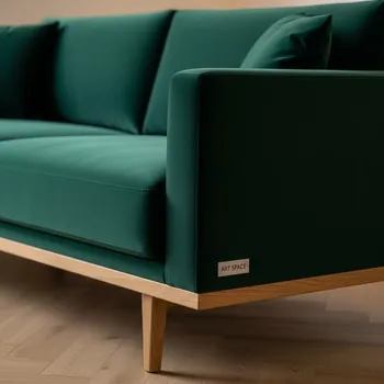 Аренда Диван Мистик велюр Nuvola 72 зеленый ЛДСП Дуб Сонома в Green Flow Hotel — ART SPACE