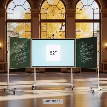 Аренда Доска интерактивная трехсегментная Proptimax 82" с меловыми элементами в санатории «Металлург» — ART SPACE