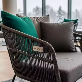 Аренда Кресло плетеное Welcome с подушками в Green Flow Hotel — ART SPACE