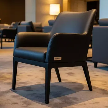 Аренда Полукресло Dolche иск. кожа Marvel black ножки бук морилка чёрная в Green Flow Hotel — ART SPACE