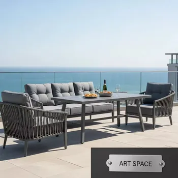 Аренда Набор лаунж Венеция стол 180 3 местный диван 2 кресла серый в Radisson Collection Paradise — ART SPACE