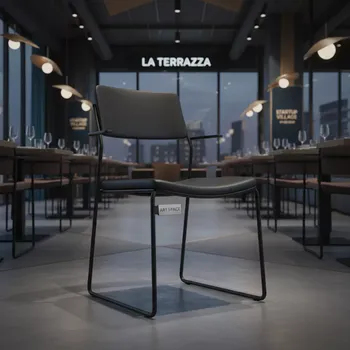 Аренда Стул Боди экокожа черный каркас черный муар в ресторане «La Terrazza» — ART SPACE