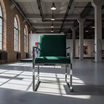Аренда Стул серебряный зеленый ДЮПОН в МФК «Горный» — ART SPACE