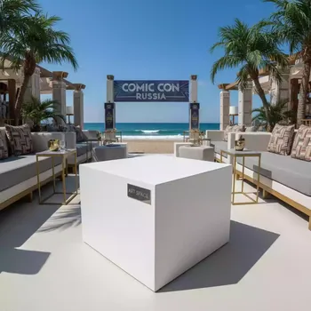 Аренда Стол журнальный Cube White 60х60 см на пляжных клубах Хосты — ART SPACE