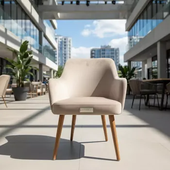 Аренда Стул Topas велюр Velutto светло бежевый светлый орех в Imeretinskiy Hotel — ART SPACE