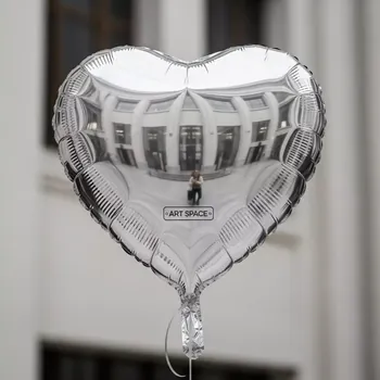 Аренда Сердце фольгированное 46 см серебро в Зимнем театре — ART SPACE