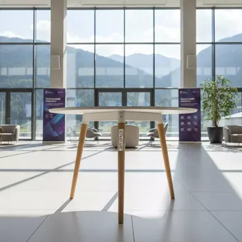Аренда Стол NeoDesk круглый белый 80 см в Green Flow Hotel — ART SPACE