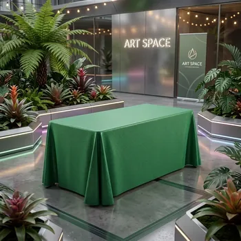 Аренда зеленой прямоугольной скатерти в Сочи | ART SPACE