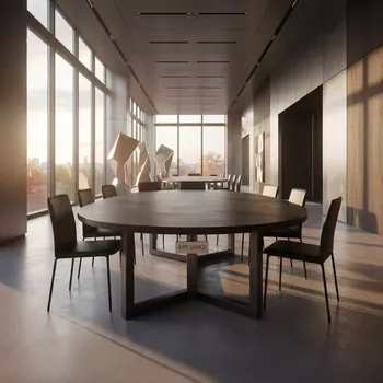 Аренда Стол переговорный круглый черный 120 см в Alpha Sirius — ART SPACE