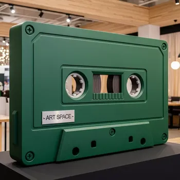 Аренда Декорация аудиокассета зеленая в ресторане «Плакучая Ива» — ART SPACE