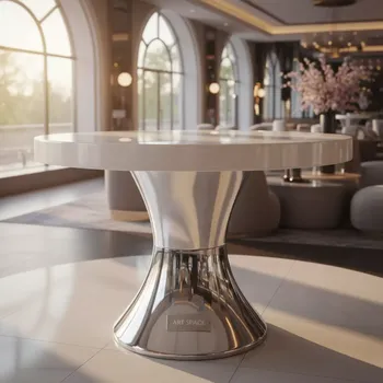 Аренда Фуршетный стол rinfresco white chrome белый в казино «Сочи» — ART SPACE
