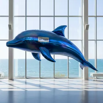 Аренда Шар фольгированный дельфин синий в комплексе Sea Galaxy — ART SPACE