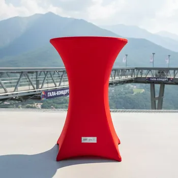 Аренда Чехол стрейч с юбкой для коктейльного стола D 70 см красный в Skypark Sochi — ART SPACE