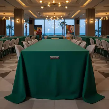 Аренда Скатерть прямоугольная зелёная Pantone 361 U в Swissôtel Resort Sochi Kamelia — ART SPACE