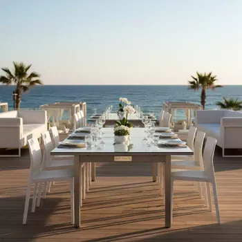 Аренда Стол раздвижной ламинированный Pranzo Extendable в пляжном клубе Del Mar — ART SPACE